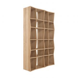 amandari knižnica z rack dub, masívna drevená knižnica knižnica z masívu, policová zostava z masívu, ethnicraft knižnica, dubová knižnica, otvorená knižnica, moderná knižnica, nepravidelná knižnica, drevená knižnica, voľne stojaca knižnica, knižnica bez dvierok